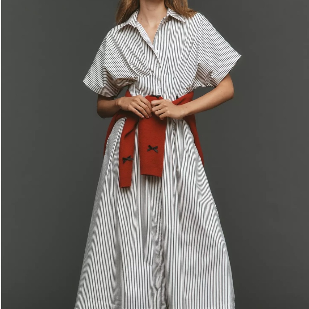 Anthropologie / The Tobie Shirt Dress by Exquise
Black/White Stripe - X Large